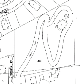 1924 Sanborn Map showing drive encircling house at 50 Entrata.